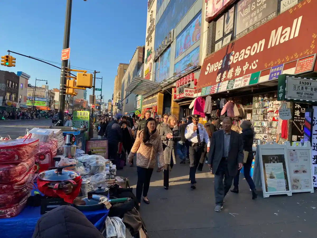 Council Member Sandra Ung and NYC Department of Sanitation Commissioner Jessica Tisch touring Main Street in Flushing, Queens.